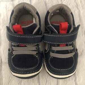 Stride Rite Size 4W Wes Leather Blue & Grey